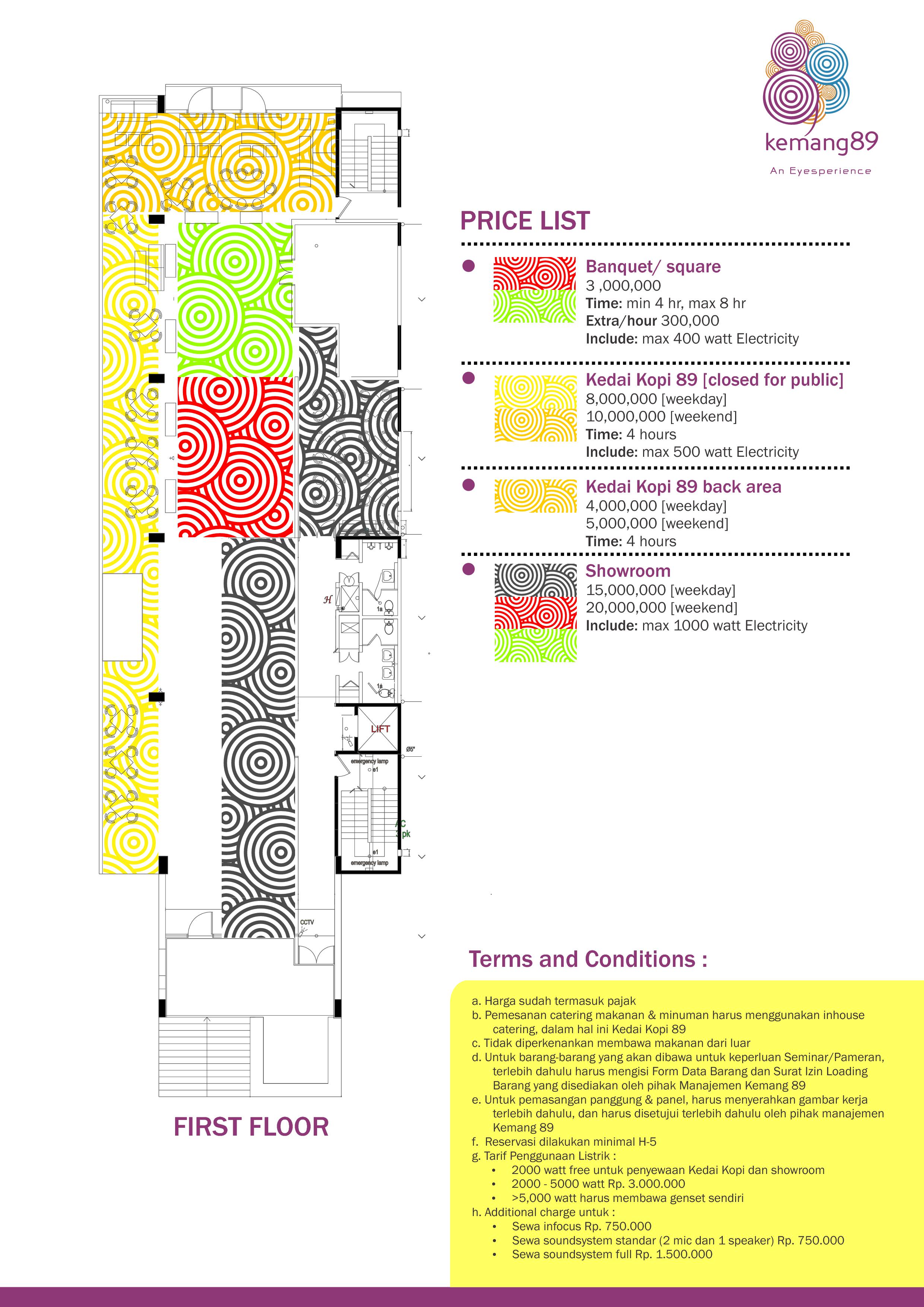 Pricelist First Floor
